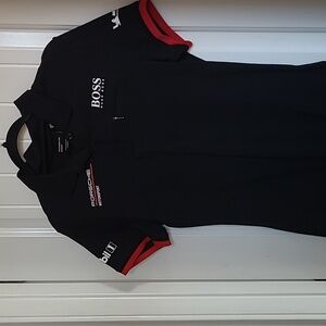Boss Porsche Black Polo with Red Detailing
